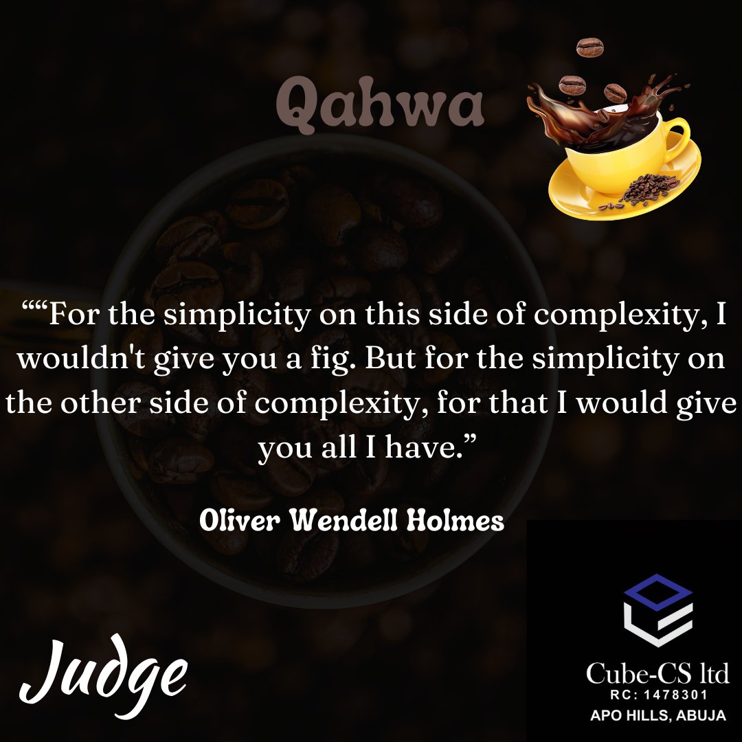 CubeNigeria's tweet photo. Here is the quote of the day from Supreme Court Justice Oliver Wendell Holmes.

You will God's willing give us all you have.

For this is the simplicity on the other side of complexity... https://t.co/uEJNX2dwyC