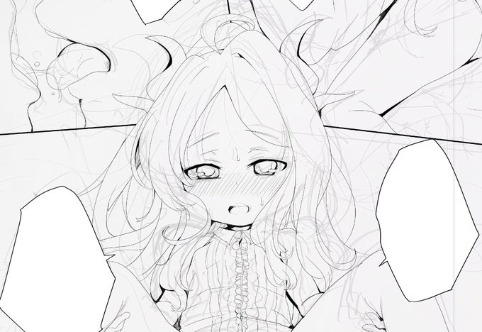 ペン入れあと5ページまでがんばった、えらい 