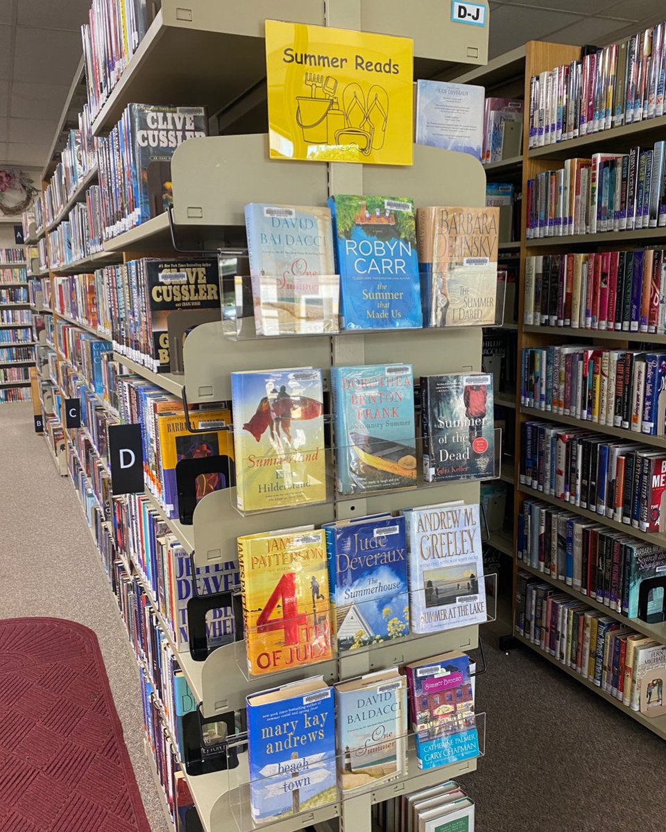 BrookePublic's tweet image. There’s still time this month to grab a great read from one of our new displays at Follansbee Library! #bookdisplays #librarydisplays #summerreads
