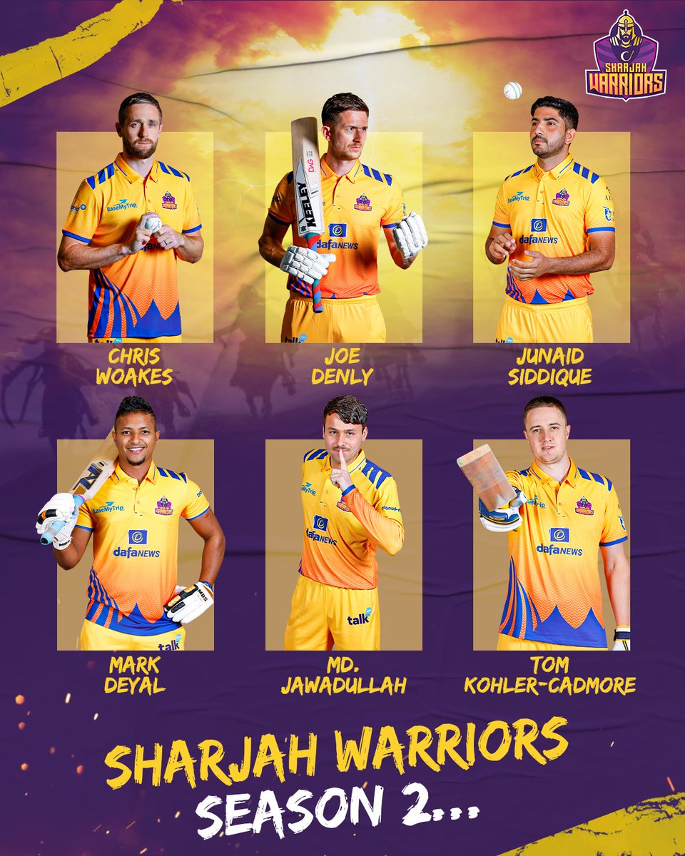 Sharjahwarriorz's tweet photo. Warriors Reloaded ⚔️

Season 2️⃣ awaits ⏳

@ilt20official @ilt20onzee

#ShaanSeSharjah | #ShaanSeWarriors | #SharjahWarriors | #DPWorldILT20 https://t.co/iq6cUWPfnx