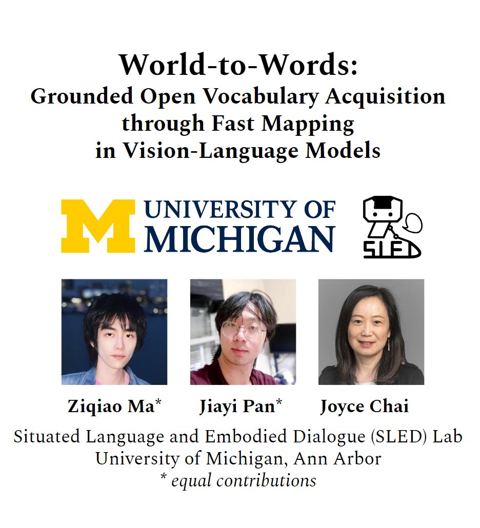 🎉Thrilled to share that our paper 'World-to-Words: Grounded Open Vocabulary Acquisition through Fast Mapping in Vision-Language Models' was selected for the outstanding paper award at #ACL2023NLP! Thanks @aclmeeting :-)
Let's take grounding seriously in VLMs because...
🧵[1/n]