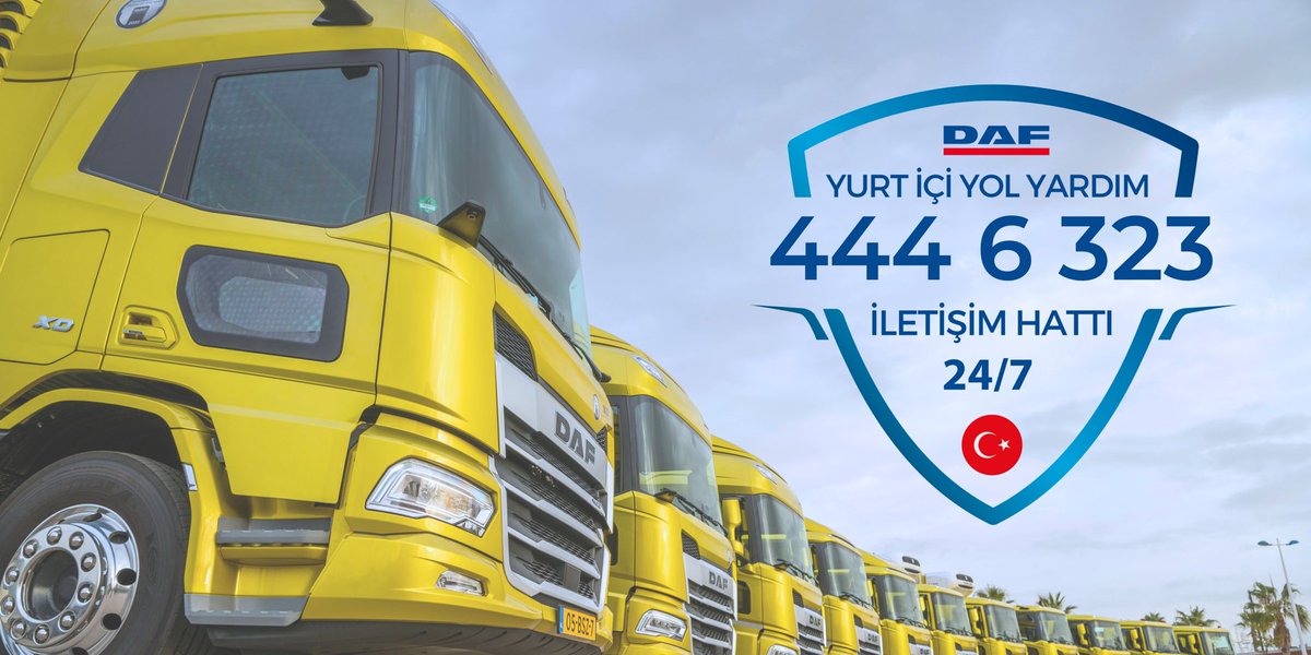 DAF_TURKEY's tweet photo. DAF Trucks Türkiye Yurt İçi Yol Yardım ve İletişim Hattı ile 7/24 hizmetinizde!
444 6 DAF / 444 6 323
#prouddaf #daf #daftrucksturkey #daftrucks #dafdriver #paccar #trucks #tır #kamyon https://t.co/E5HFU6jm2u