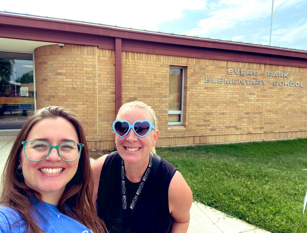 Ran into <a href="/corareik/">Cora Ross</a> and a few others <a href="/EversParkElem/">EversParkElementary</a> this morning who just couldn’t stay away! We can’t wait to welcome our students back to Evers one month from today! <a href="/dentonisd/">Denton ISD</a> #rootedinlearning