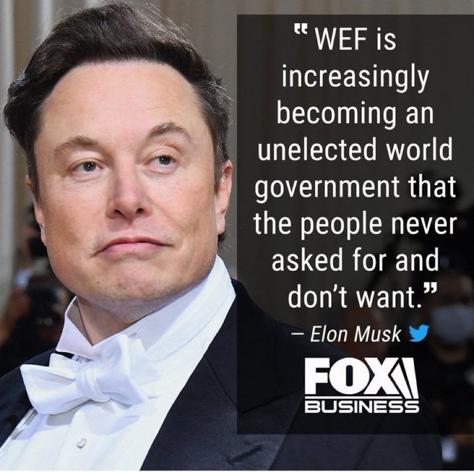 Many people are waking up to the #WEF2030Agenda Are you? #GlobalResiatance #FreedomFighters @elonmusk