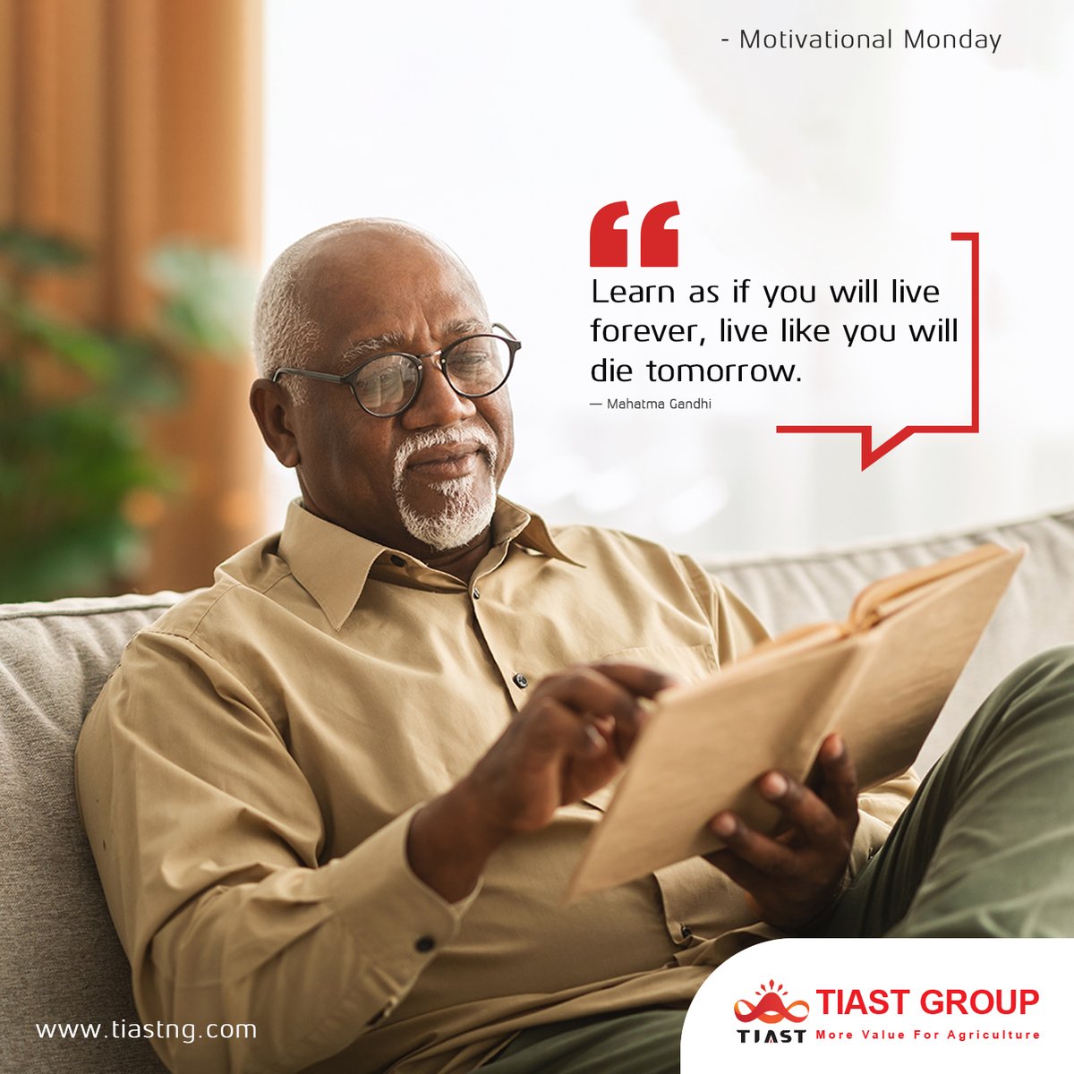 tiastgroupng's tweet photo. Great reminder to take the time to learn and grow.
#MindfulLiving #LiveInTheMoment #LearnAndGrow #happinessquotes #motivationalmonday #monday #newweek #freshstart #agriculture #farm #startup #tiastgroup #strivetobegreat #valueovereverything #inspiration #successful https://t.co/aEDs2He1fL