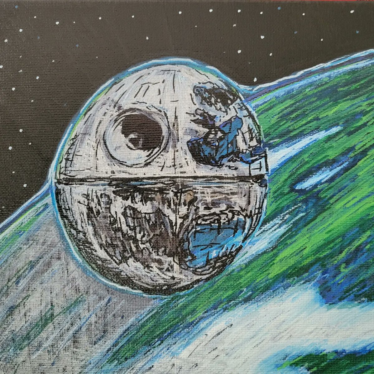 CoreyHasIssues's tweet image. That&apos;s no painting! #coreyhasissues #createsomething #deathstarII #starwars