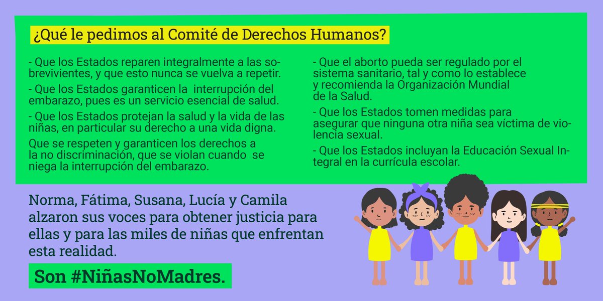 Fátima, Lucía, Susana, Norma y Camila fueron víctimas de violencia sexual. Es urgente que cada país responda y brinde acceso a la justicia de manera eficaz e inmediata a cada uno de sus casos. 

Son #NiñasNoMadres #casocamila #perú #asockallpa