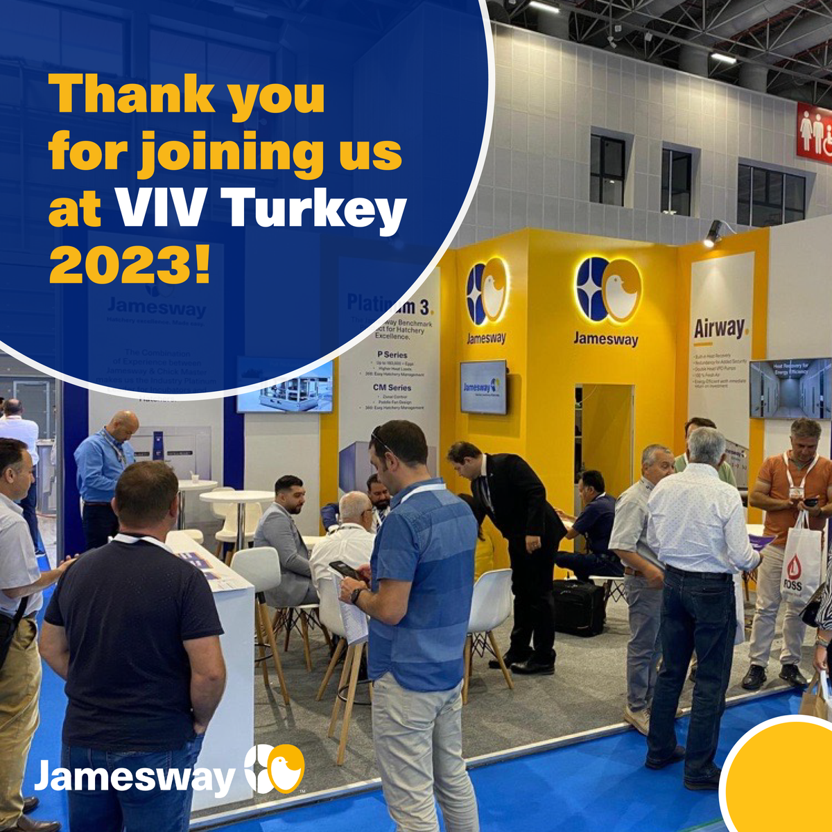 HatchJamesway's tweet photo. Thank you for joining us at VIV Turkey 2023! 
Heartfelt gratitude to all who visited our booth and made the event a success! ✨

For inquiries, contact us at

sales@jamesway.com
1 519-624-4646
PRT 24/7 Service: +1 226 765-0210

Don't forget to follow us at @Jameswayinc https://t.co/PWsHOfaKz2