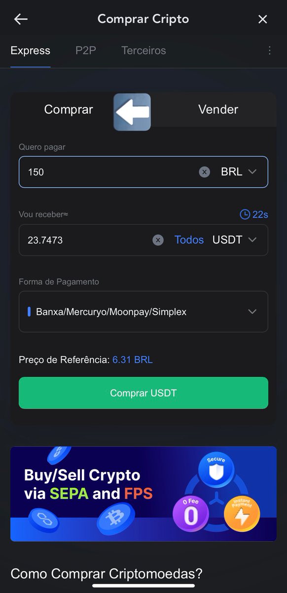 cripto_leblon's tweet photo. Você já investiu hoje? 🤑

Na @MEXC_Official é muito fácil 💰

Basta baixar o app (https://t.co/ibjU8zlNDI) e clicar em:

- Depósito 
- Comprar
- Escolher a moeda que você quer pagar (por exemplo: BRL = real)
- Escolher a moeda que você quer comprar e clicar no botão verde ✅

*As imagens são meramente ilustrativas. 

#BRL #BTC