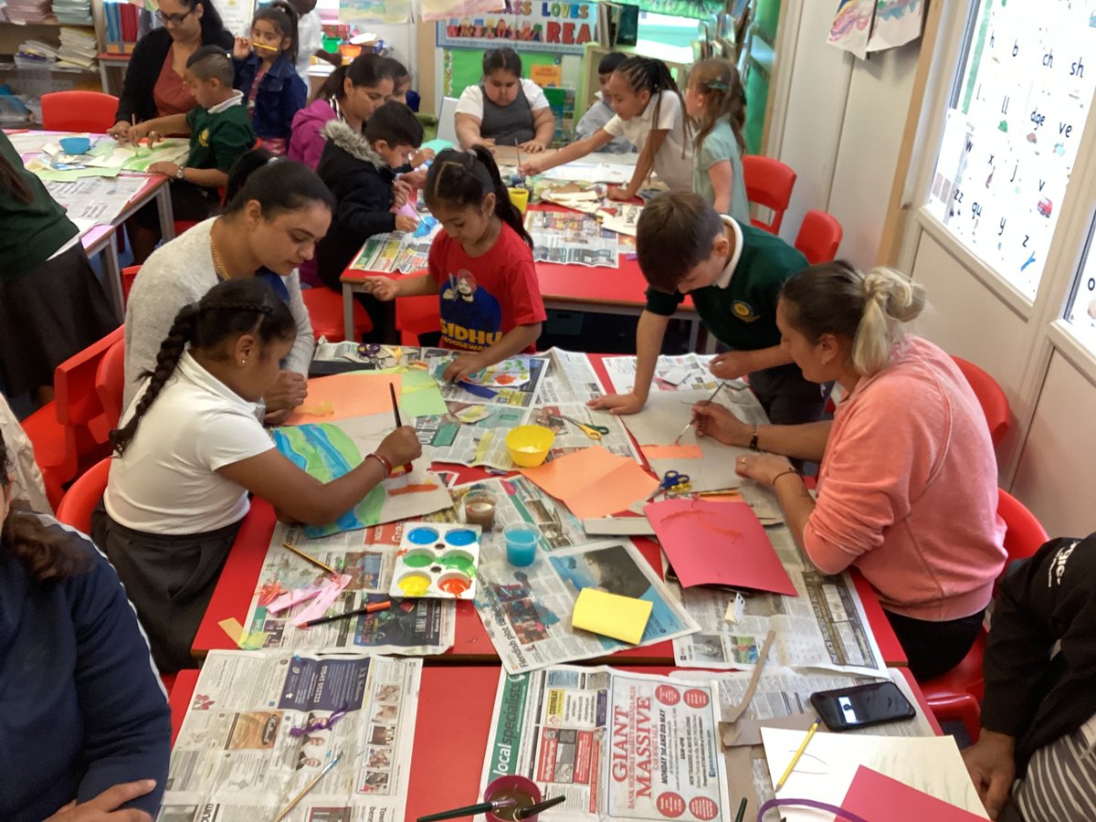 Thank you Y2 parents for joining the children in creating their inukshuk collage using cereal boxes and creative materials inspired by the artist Ted Harrison <a href="/DimensionsCC/">Dimensions Curriculum</a> #creativearts  #Sustainability