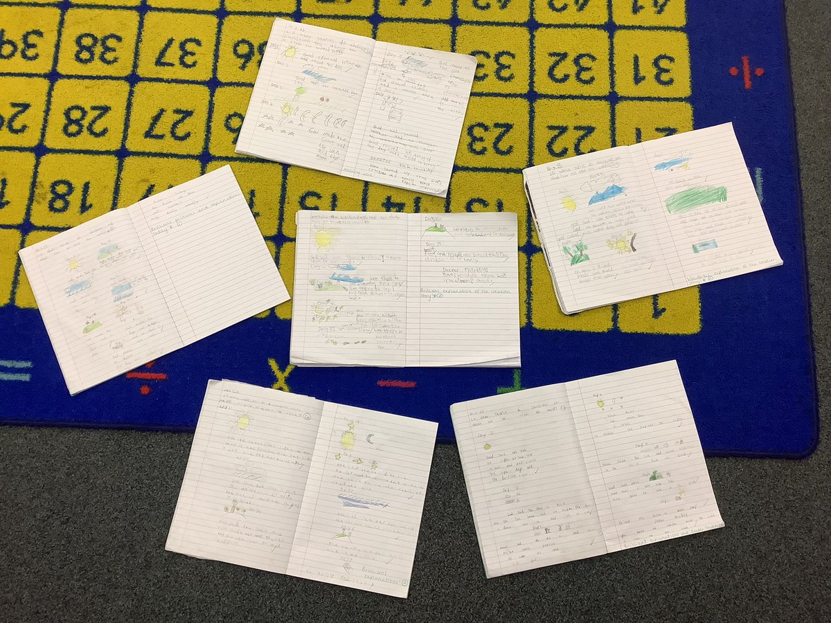 Barfordstpeters's tweet photo. Brilliant work in R.E today from Year 1! We have been working hard to show and explain the creation story from Genesis. Here is some work with some fabulous explanations of each day of creation! #bspRE https://t.co/VuQGqPo0b0