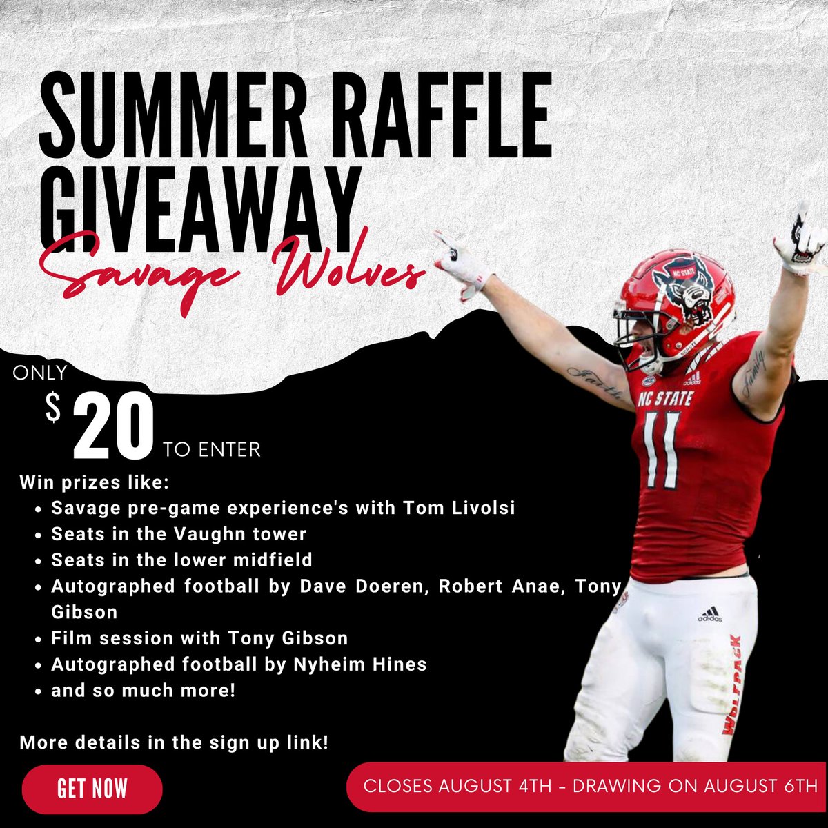 Savage Summer Raffle is here! Support the Savage Wolves by entering our raffle for some awesome prizes.

Raffle tickets are $20. 

givebutter.com/SavageSummerRa…