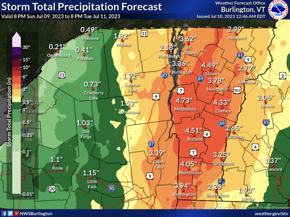 With the continuing rain and potential flood warnings across the state, please be sure to check resort websites and road conditions before visiting. Operations may be affected due to weather. You can also visit weather.gov/btv/ for updates
