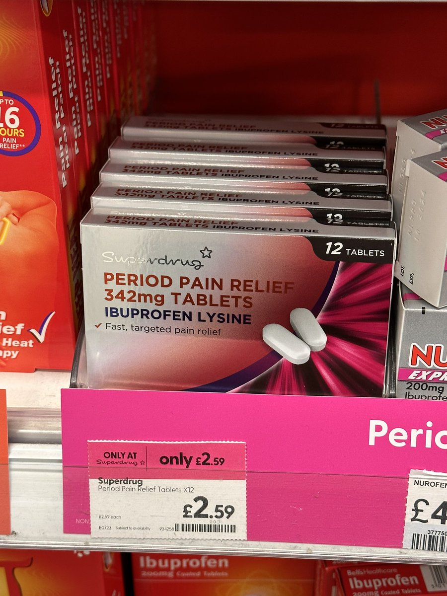 Medic_Russell's tweet image. your regular reminder that these are THE ABSOLUTE SAME DRUG and branding something as period pain relief and doubling the price is disgusting