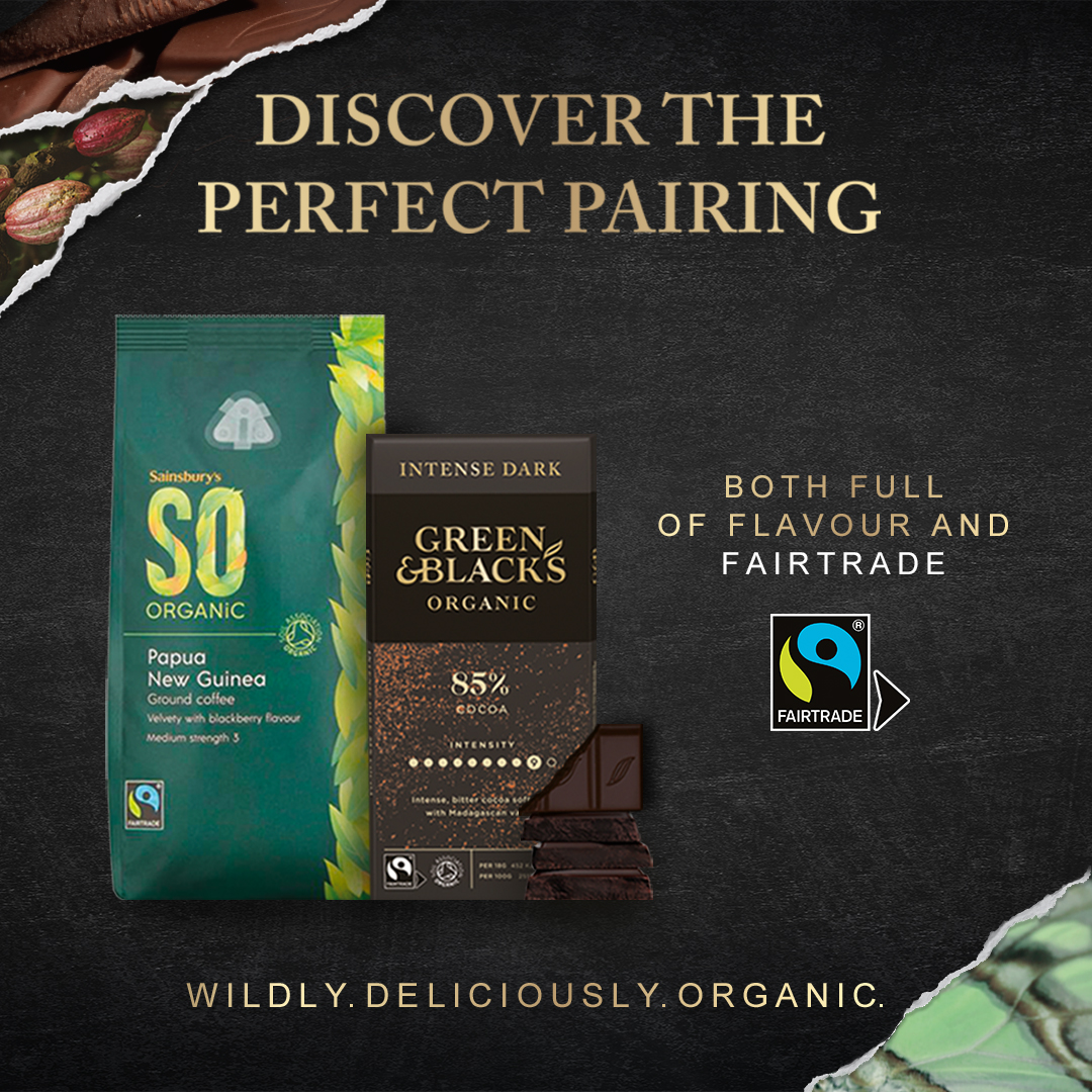 FairtradeUK's tweet photo. Wildly, deliciously organic! 🌱 Discover the perfect coffee and chocolate pairing from @sainsburys and @greenandblacks – both full of flavour and Fairtrade! 👇

RT and follow @FairtradeUK for a chance to WIN this perfect pairing!

UK only, 16+. T&amp;Cs: https://t.co/Khpl6Feawv https://t.co/3Y5g3uoXf4