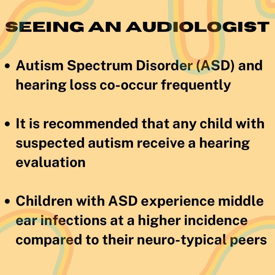 WSUSAA's tweet photo. (1/2) In order to improve clinical care for children with ASD, it is imperative that audiologists make use of developmentally-informed testing strategies, make recommendations to manage auditory deficits, and… https://t.co/nW20cV0dll