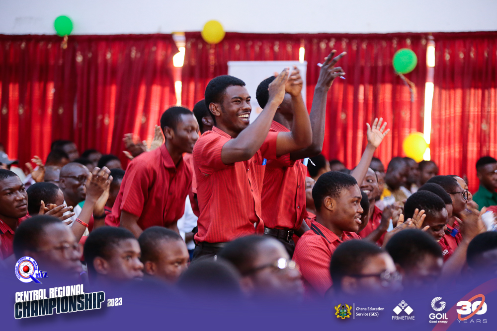 NSMQGhana's tweet photo. CENTRAL CHAMPIONSHIP 

End of Contest

Mfantsipim School: 38pts
Swedru SHS: 21pts
Winneba SHS: 20pts
Assin State College: 17pts

Mfantsipim School are in the Central Regional Championship Final!🔴⚫

@GOIL_Official

#NSMQ2023 #NSMQ30 #Primetime https://t.co/xNCGFTHhub