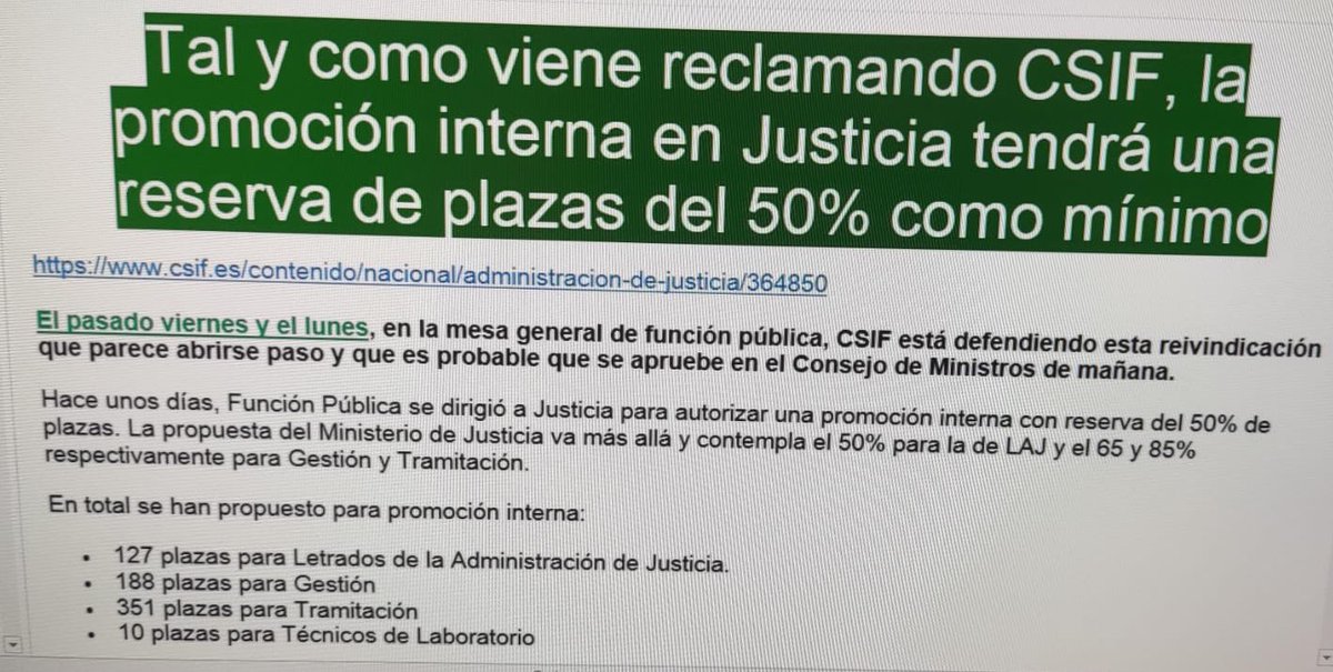 LauJstc's tweet photo. Si esto es cierto…
¿Cuándo accedemos los de turno libre a obtener una plaza? Vaya mojón. De qué vais? @CSIFJusticiaNac https://t.co/0CTQg0WCGn