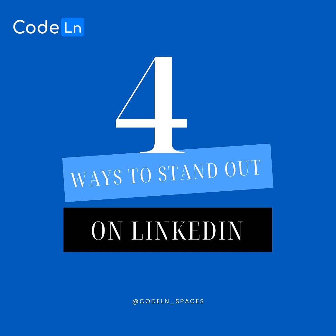Codeln_spaces's tweet photo. Happy new week fam⭐️

Here are 4 ways you can stand out on LinkedIn:

- Optimize your profile 
- Expand your network 
- Publish valuable content
- Join relevant groups or pages

#LinkedIn #tech #thread #ChatGPT #CodeLn https://t.co/R2yV24U8OT