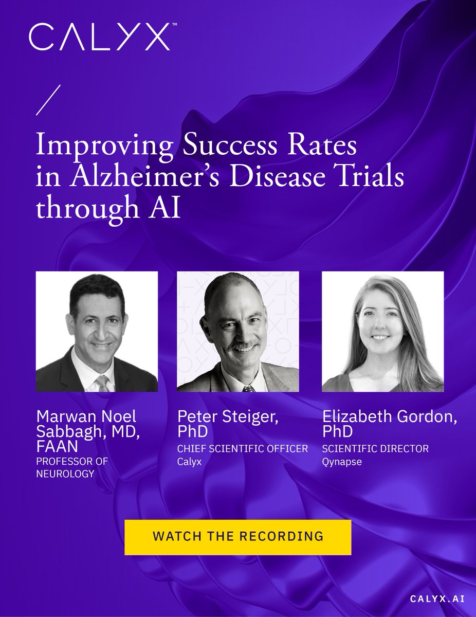 calyxai's tweet photo. #QuantitativeImaging based on emerging #AI solutions can reduce failure rates in #AlzheimersDiseasetrials by addressing key challenges researchers face. View the webinar. https://t.co/mmBx4Lzrqd #ChooseCalyx #MedicalImaging #ClinicalTrials #ArtificialIntelligence #MachineLearning https://t.co/DWximSqCZB