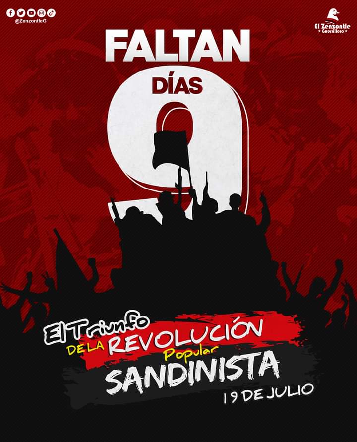 #4419SiempreMásAllá | Faltan 9 días para conmemorar el Triunfo de la Revolución Popular Sandinista junto a nuestro Cmdt. Daniel Ortega y el Pueblo !!! ✊🏻🔴⚫

#LeonRevolucion #Nicaragua #PLOMO19 <a href="/CarlosEmilioDH/">Carlos Emilio Lopez</a> <a href="/BERINGESQUIVEL/">Bering Esquivel</a> <a href="/NicaSoberana/">Tania la nica soberana</a> <a href="/DrSuazo915/">𝙎𝙪𝙖𝙯𝙤 ☭✊🏻🇵🇸</a> <a href="/tincho210/">🆃🅸🅽🅲🅷🅾️✌️</a>