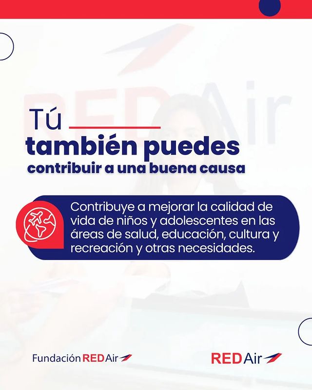 ¡Participa en el Bono de Esperanza de la Fundación RED Air junto a <a href="/redairdo/">RED Air</a> y ayuda a quienes más lo necesitan! 🙌

Adquiere tus boletos en las oficinas comerciales de <a href="/redairdo/">RED Air</a> 📍 Bella Vista, Morichal y Aeropuerto Internacional Las Américas o a través del📲 al 809-286-0001.