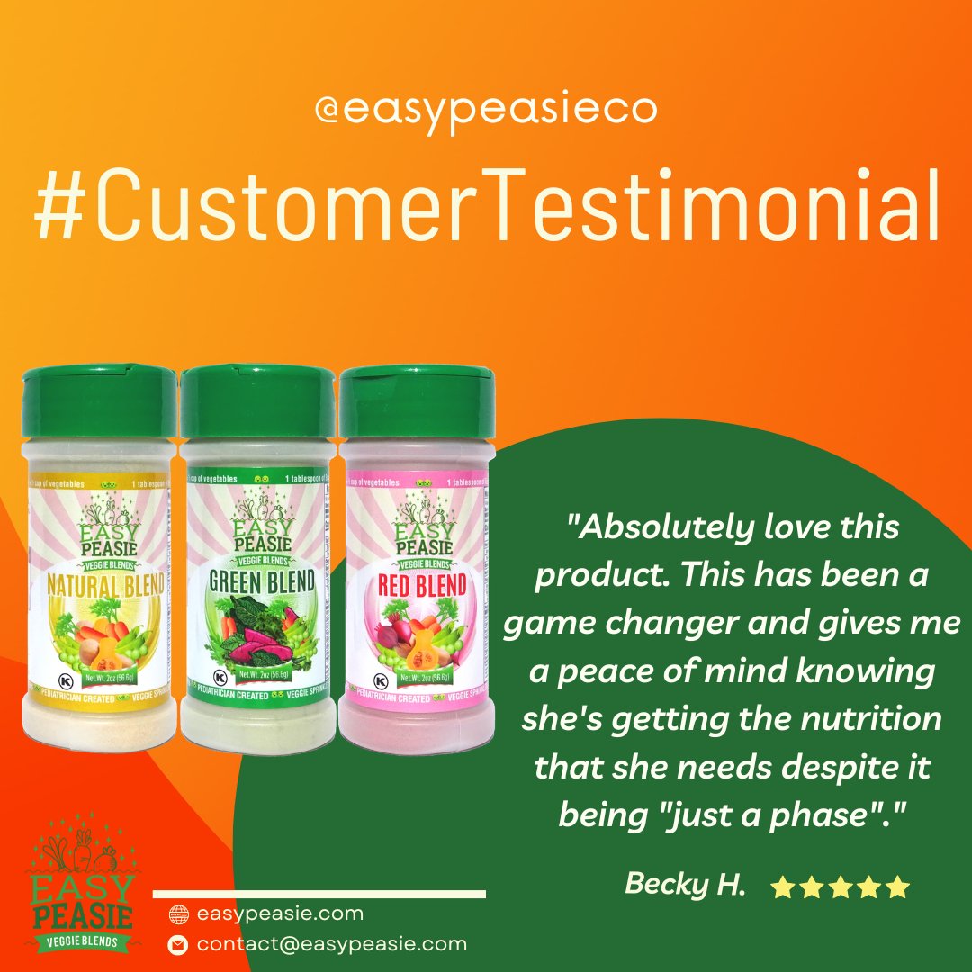easypeasieco's tweet image. We're honored to be a part of your journey and bring you peace of mind during this phase. Thank you for your trust and support!

#easypeasie #veggiepowder #healthykids #momapproved #pickeater #pickyeaterapproved #customerfeedback #customertestimonial #customerappreciation