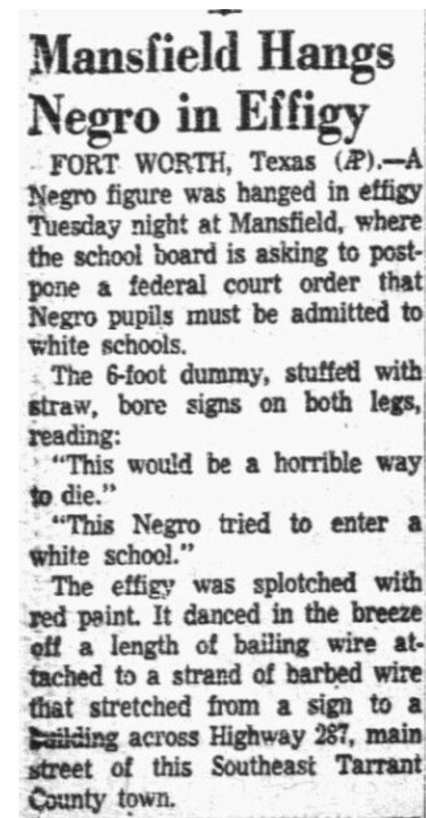 Eddie Smith on Twitter "More on the Mansfield HS integration crisis here ResistanceRoots 