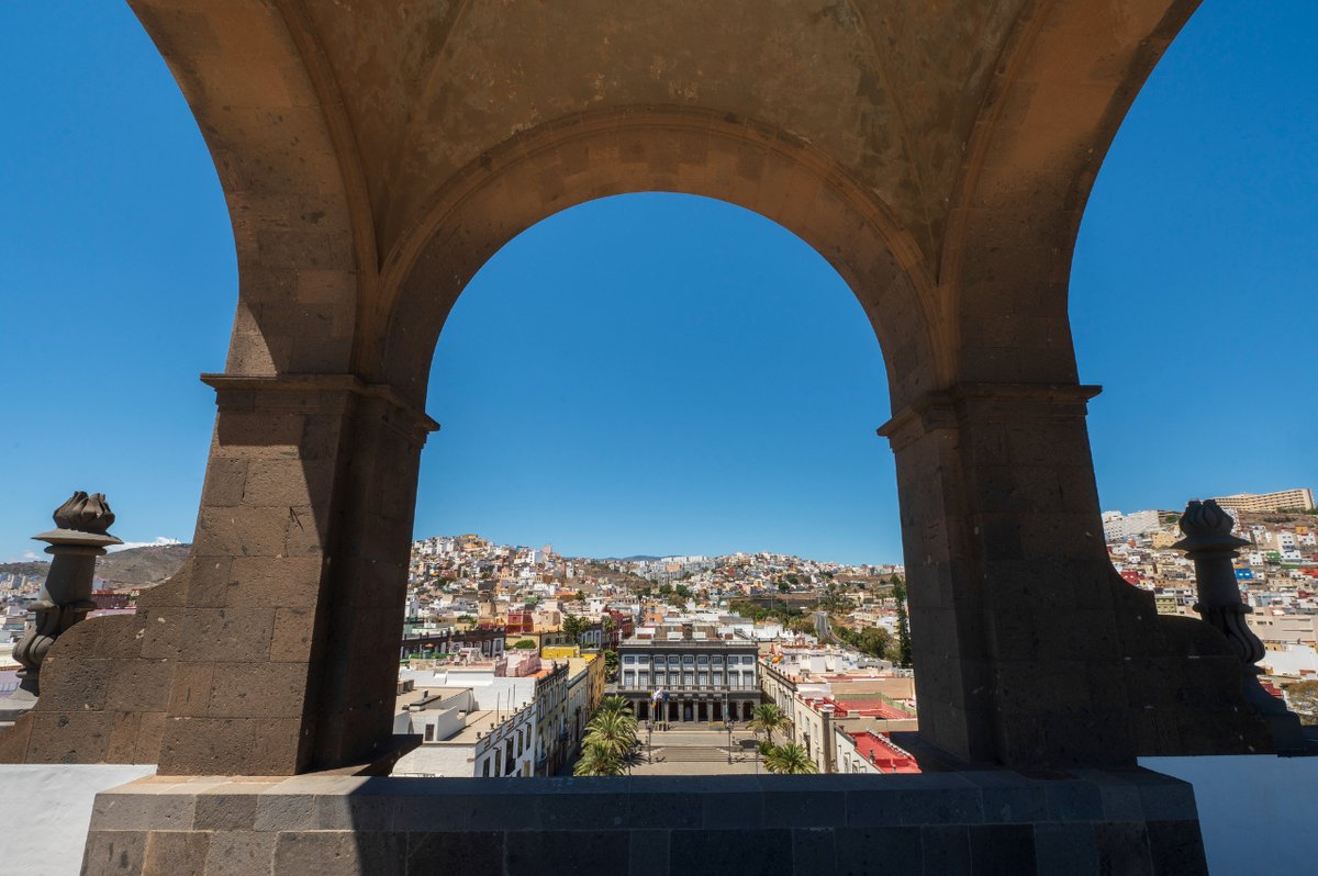 LpaVisit's tweet photo. 👀Comenzamos la semana con estas vistas espectaculares de #Vegueta y el Barrio de San Juan desde lo alto de la #Catedral
#LasPalmasdeGranCanaria #CapitaldeVida https://t.co/iCaddPN6IW