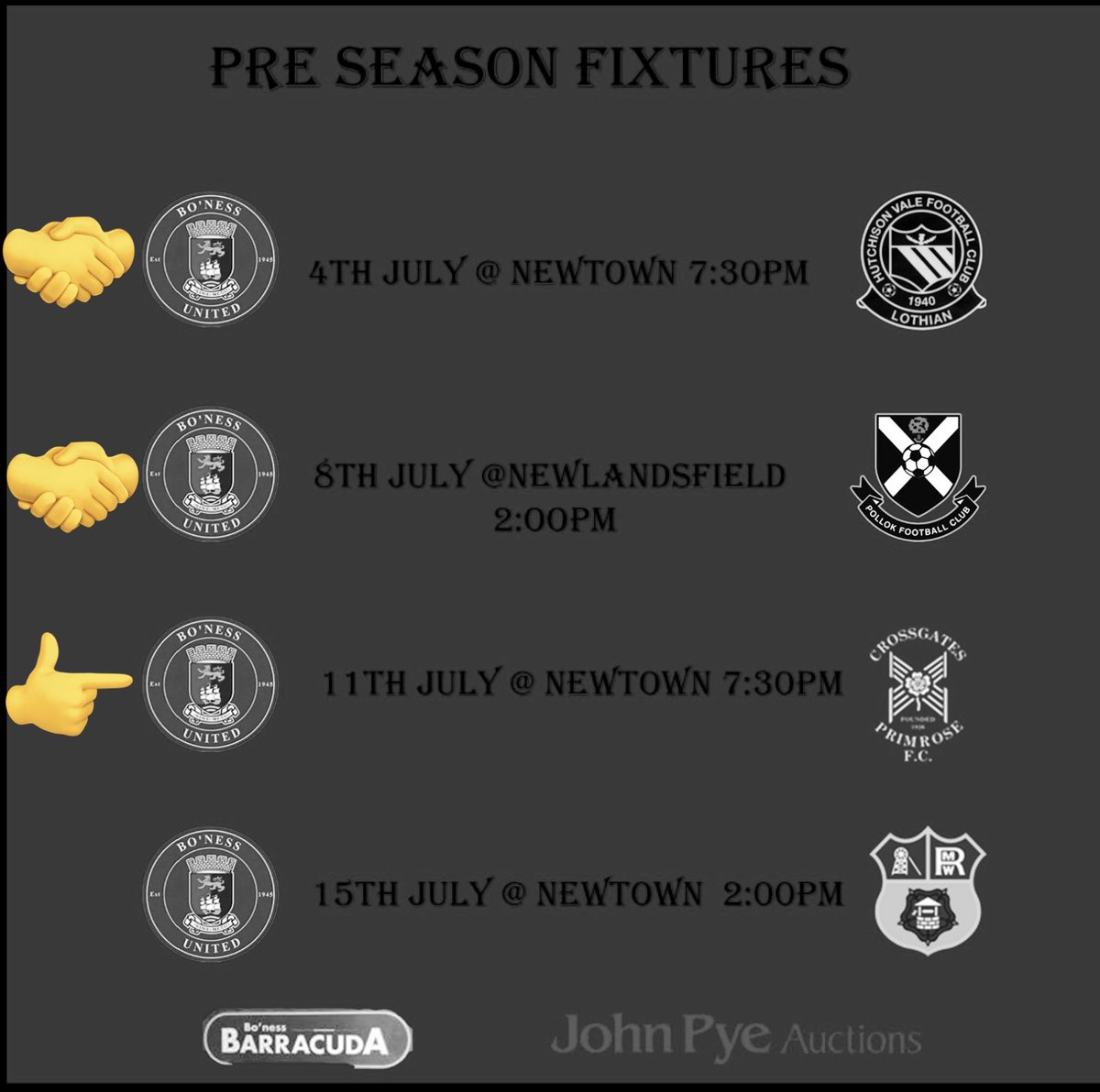 ⚽️🚨Third game of our preseason fixture’s tomorrow as we welcome <a href="/CPFC1926/">Crossgates Primrose Football Club</a> to Newtown Park for a 7:30 kick off, 
🎟️ Adults £4 
🎟️ Concession’s £2 
Come along and support the team 
🔵⚪️