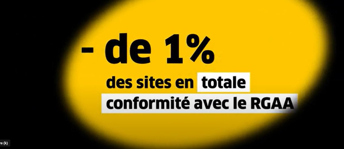 Sur plus de 2000 sites contrôlés par la Fédération des Aveugles et Amblyopes de France, moins de 1% sont en conformité avec le RGAA. Les bibliothèques font partie des mauvais élèves. <a href="/Aveugles_France/">AVEUGLES DE FRANCE</a> 
youtube.com/watch?v=Nas1qx…
