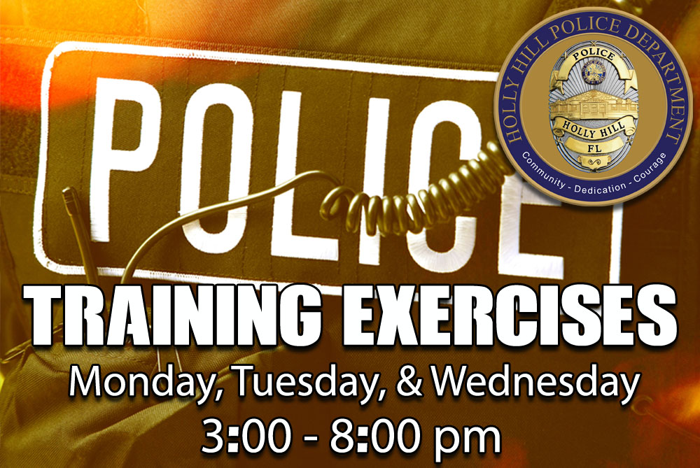HollyHillPolice's tweet photo. On July 10th, 11th, and 12th, Holly Hill police officers will be conducting training at the Holly Hill School.  Please do not be alarmed of the heavy police presence. https://t.co/v7srhdpSHD