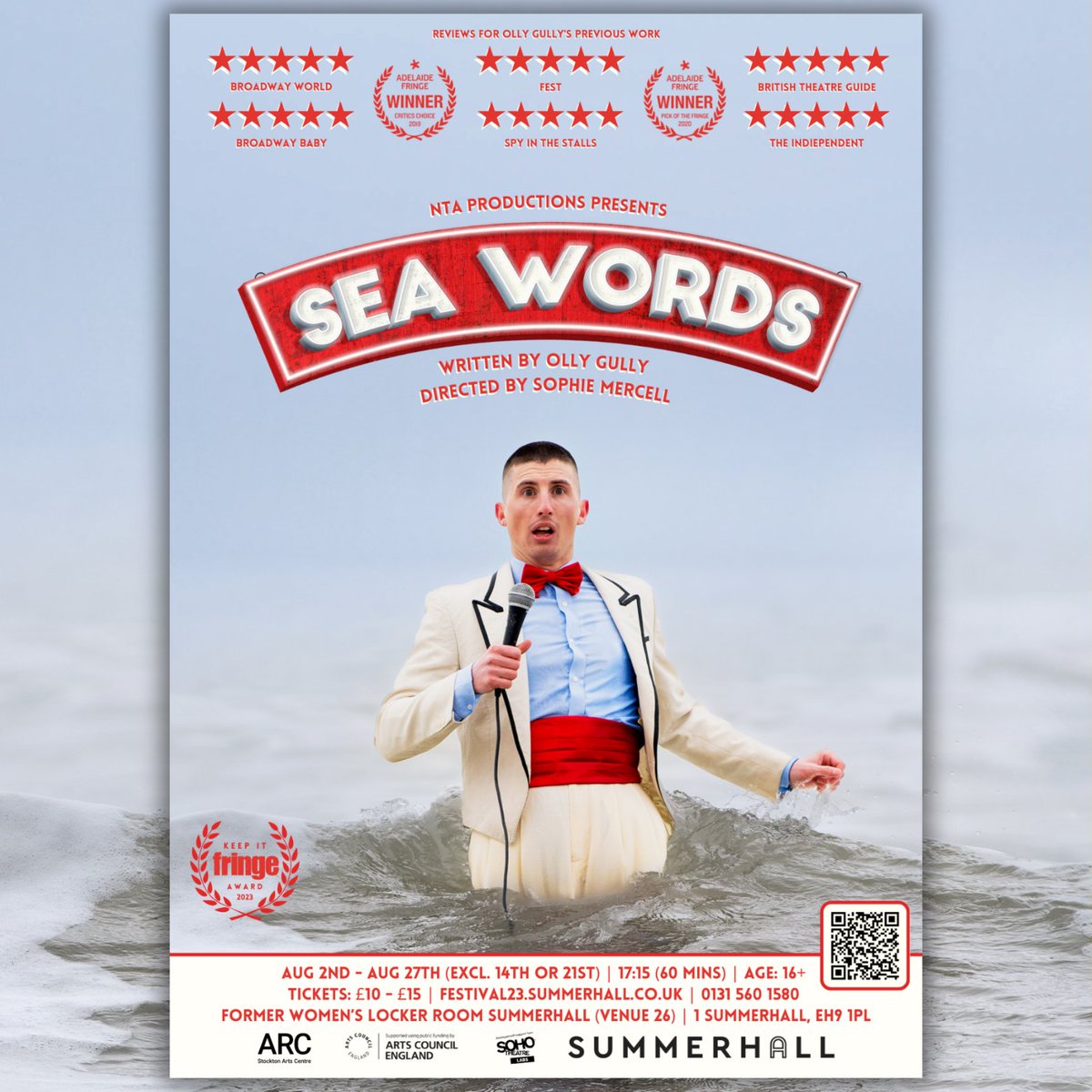POSTER REVEAL! It's the moment you’ve all been waiting for... the Sea Words poster drop! Isn't it a beauty? 🎣 📸 by Stephanie Mackrill Title by @mrjattski Get your 🎟️ here! festival23.summerhall.co.uk/events/sea-wor… #Edinburgh #Theatre #Fringe #fillyerboots #NewTheatre #TheatrePoster