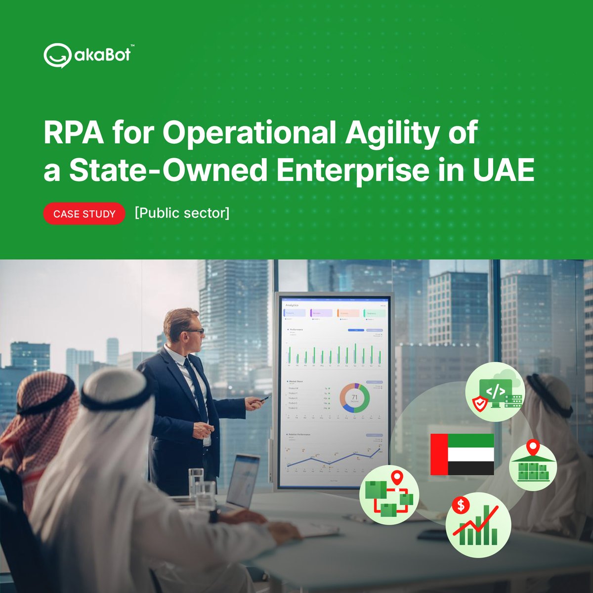 akaBot_FPT's tweet photo. [Case study] A State-Owned Enterprise in Dubai, UAE leverages akaBot for operational excellence, successfully automates 9 processes across 4 departments, saving up to 90% processing time and 95% effort. 💼💪🤖
👉 https://t.co/TCTuK8sPGN

#akaBot #RPA #digitaltransformation https://t.co/CqsoTQrWmN