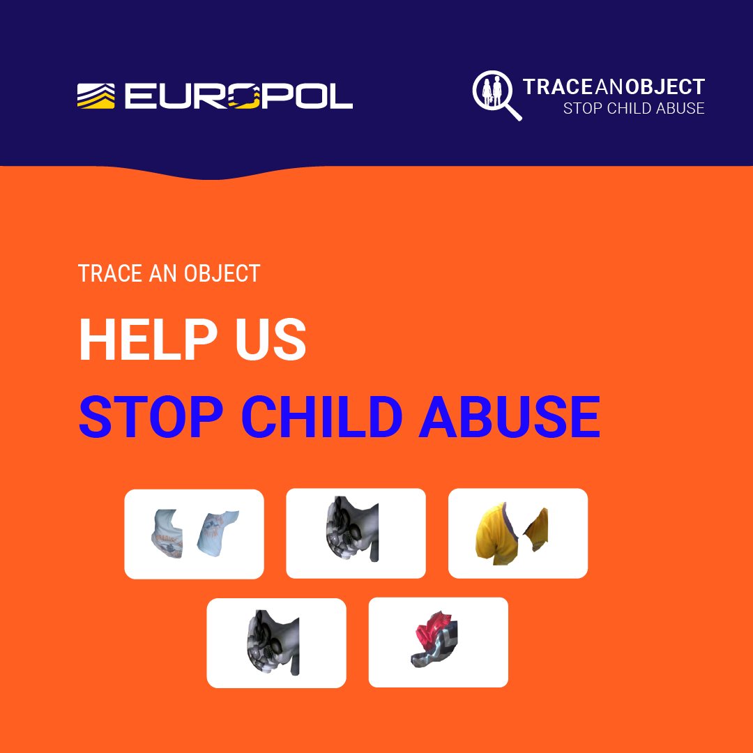 ⚠️ Can you spare a minute to help us #TraceAnObject & #StopChildAbuse? 👕 Each object featured was taken from images depicting child sexual abuse. 🔎 Help us move these investigations forward. Visit our website & let us know if you recognise anything ⤵️ europol.europa.eu/stopchildabuse