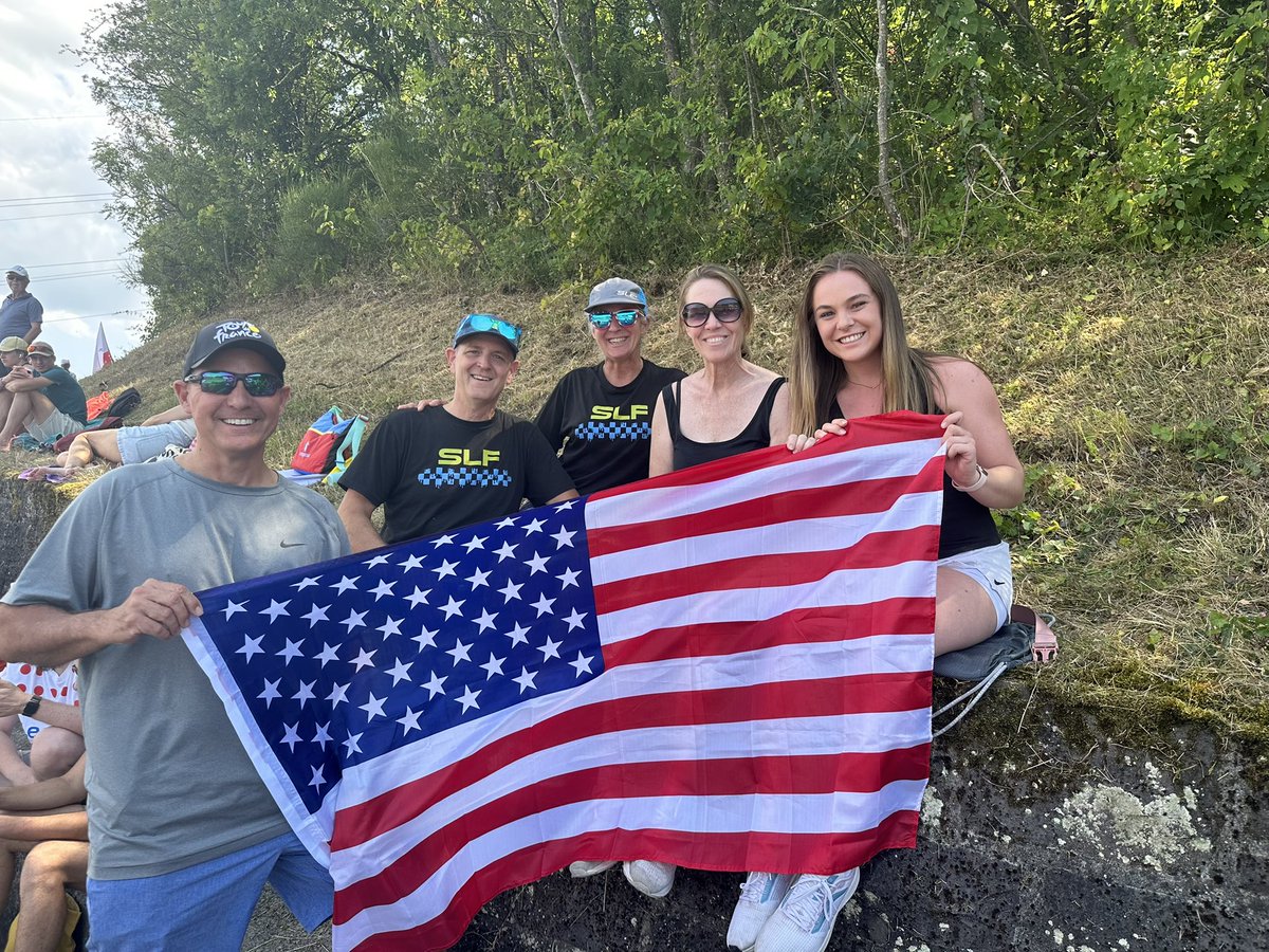 Visiting the Tour De France and an American decided to lead most of the race. I was so proud I couldn’t help but let Old Glory help cheer him on. #goingplaces