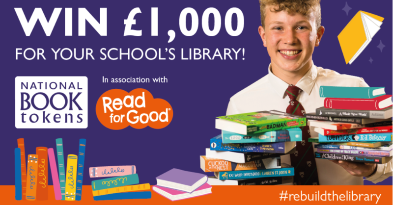 book_tokens's tweet photo. Win £1,000 for your school and an annual membership to the School Library Association to help them #rebuildthelibrary - plus win a £100 National Book Token just for you. Enter online now!