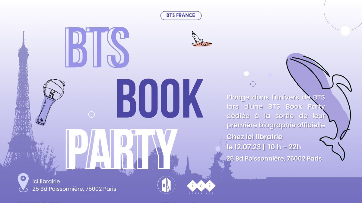 [ANNONCE ÉVÉNEMENT]

🥳A l'occasion de la sortie de l'autobiographie de <a href="/BTS_twt/">방탄소년단</a> "BEYOND THE STORY", la librairie ICI <a href="/ICIgrandsbvd/">Ici Grands Boulevards</a> organise une BTS BOOK PARTY avec Les Éditions du Seuil🥳

Rendez vous le 12 Juillet de 10h à 22h pour un super programme, plus d'infos ici ▶️