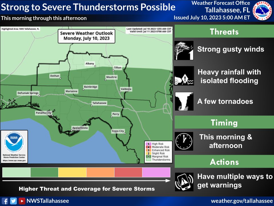 NWS Tallahassee on Twitter "Good morning! Active weather is expected