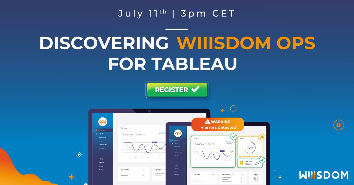 Are your #Tableau #dashboards accurate? How do you catch errors before they become costly mistakes for your organization? Join us tomorrow at 3pm CET to discover how to test, promote &amp; certify your Tableau content at scale! Save your spot here 👉bit.ly/3NZFtec 
#webinar
