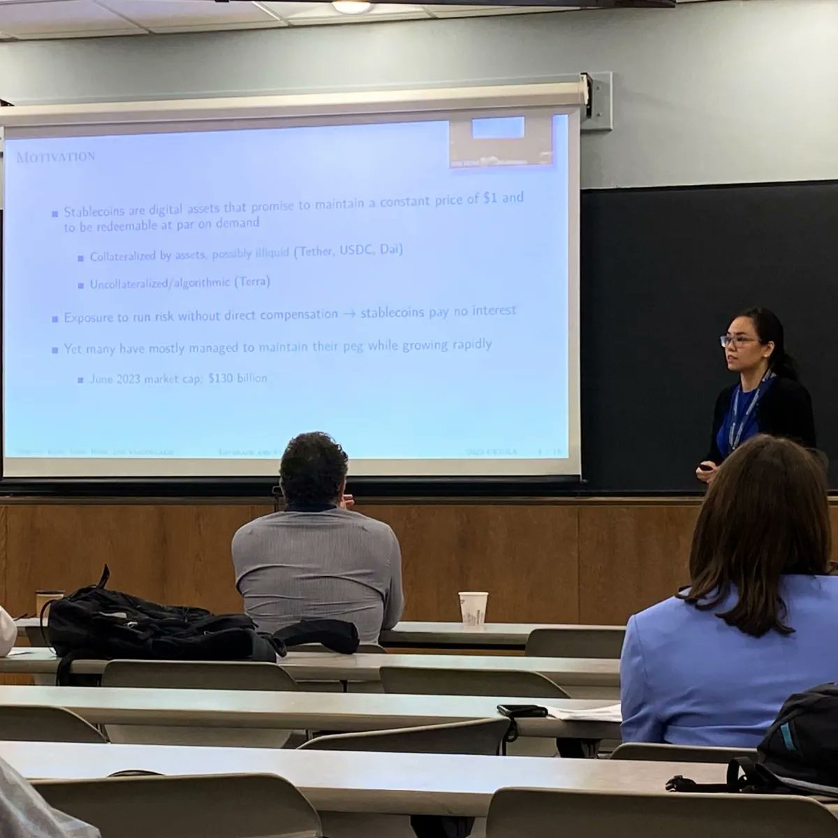 Exponential_Sci's tweet photo. More of the DSF Head of Science, @JiahuaJavaXu, presenting at #CEBRA23 and alongside the #research group! Key topics covered included central bank digital currencies and #stablecoins. Hot topics indeed!
#CBCDs #Blockchain #Centralbanks https://t.co/mrBswzkAbO