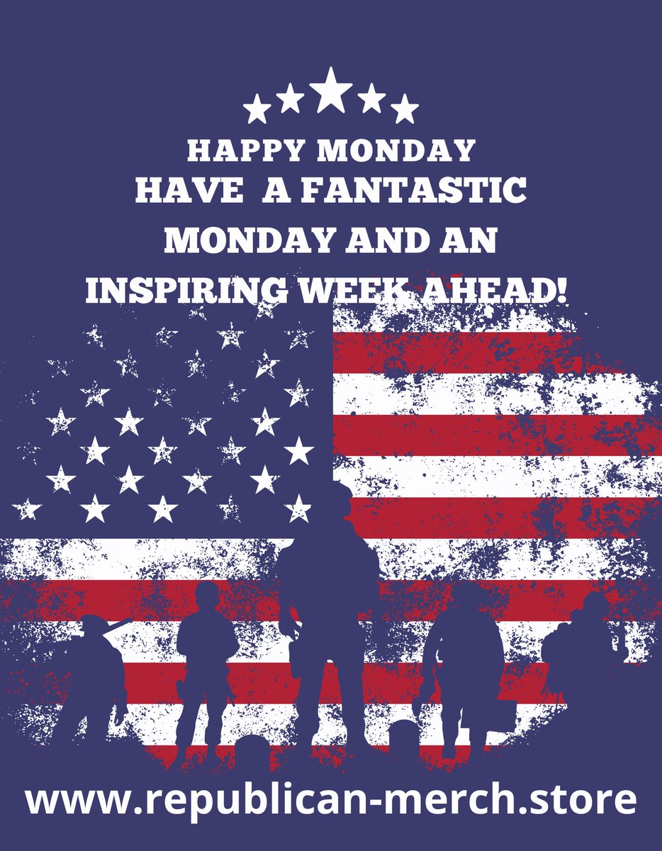 RepMerchStore's tweet image. Hello all Patriots! 🇺🇸
Republican Merch Store is here to wish all our amazing customers and followers a remarkable Monday and a week filled with inspiration and positive energy!
#USA #Trump #DeSantis #Republicans