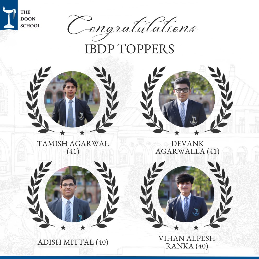 The_Doon_School's tweet image. #TheDoonSchool #IBDP May 2023 #Results are out, here is a quick rundown of the highlights:
1) Total Candidates appeared: 36
2) All 36 Candidates were awarded the Diploma
3) Approximately 39% of the candidates have secured 35 points and above!
Congratulations to all the toppers!