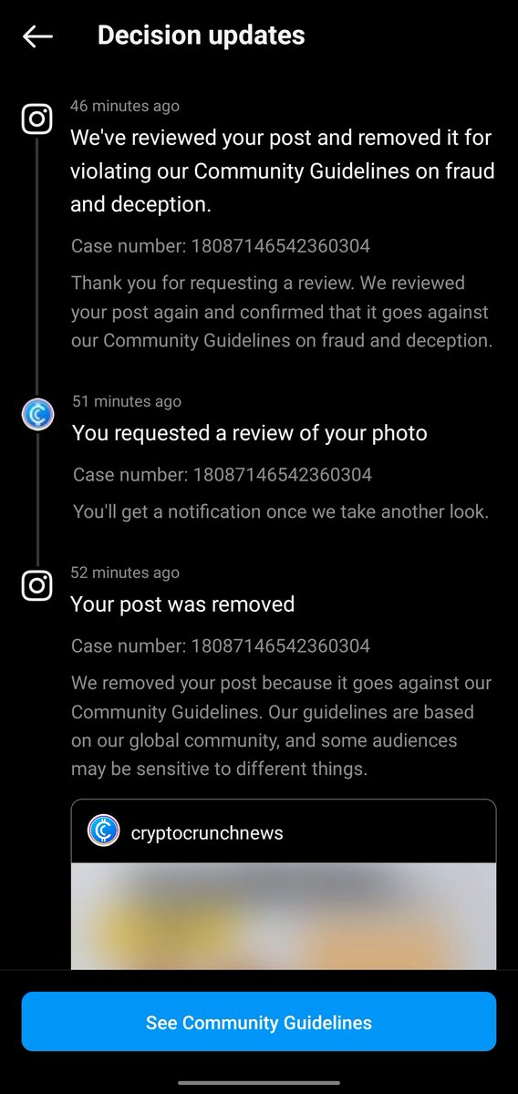 CryptoCrunchApp's tweet image. @instagram removed our #bitcoin infographic post says this post goes against their community guidelines.

What's wrong with the post? 🤷‍♂️