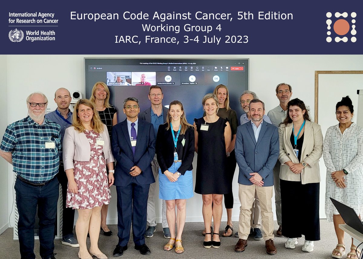 Great discussions on #Infections & #cancer in Working Group 3, & on medical interventions #CancerScreening in Working Group 4, have brought the 1st round of Working Group meetings to update the #european #CancerCode #ECAC5 to a successful end!
#CancerPrevention #CancerResearch