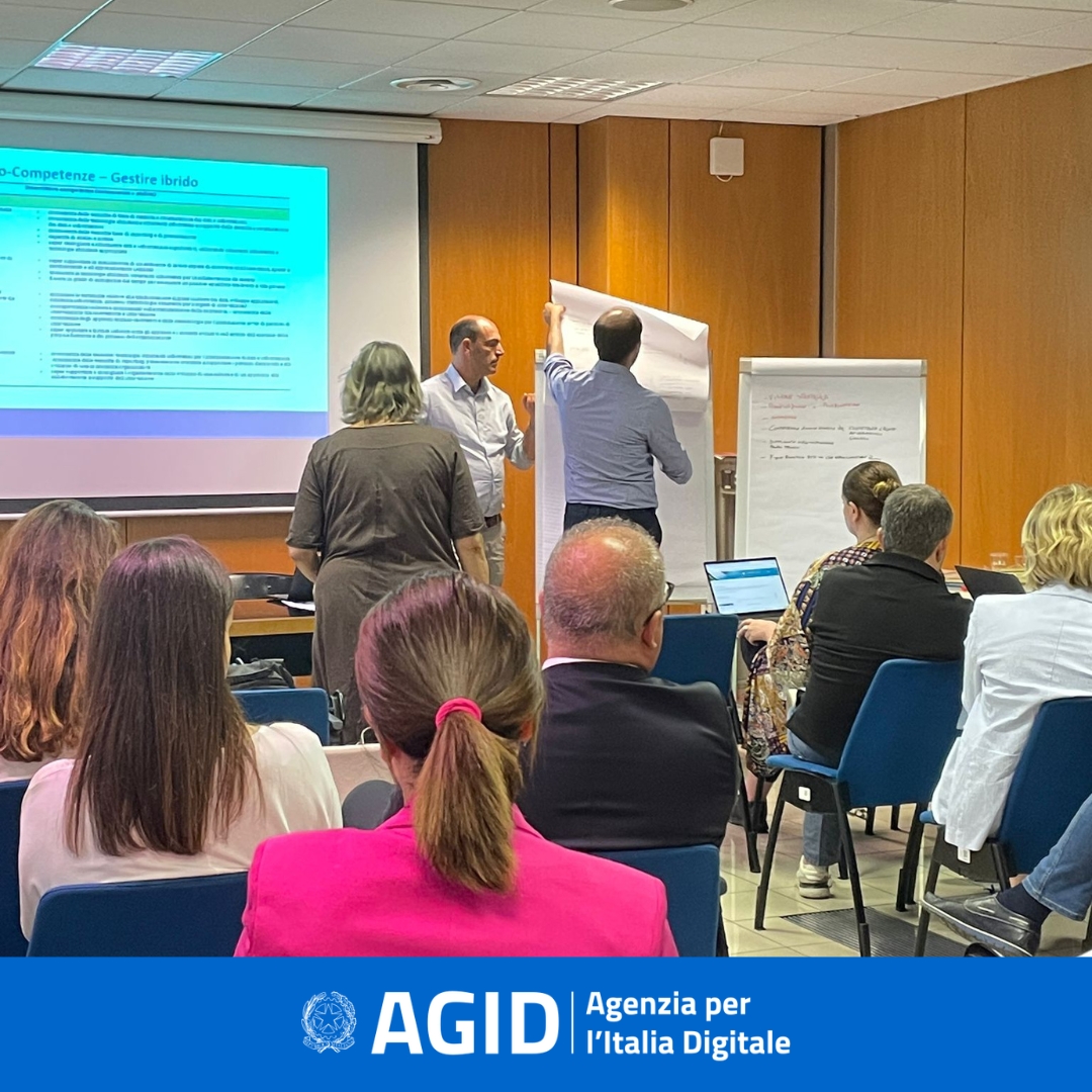 AgidGov's tweet photo. 💻Il 6 e 7 luglio si sono tenute presso la sede AgID due workshop dedicati al tema della E-Leadership con i responsabili della transizione digitale delle PA centrali e locali.
Maggiori dettagli qui👉https://t.co/16e0CJNaPy
#Eleadership #transizionedigitale #digitalizzazione https://t.co/mAf1YpnHa8