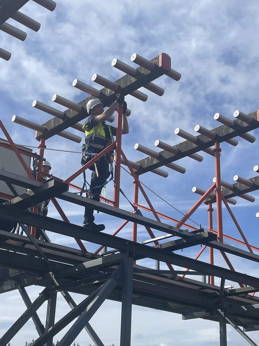 LBIAirport's tweet photo. ✈️🔧 Ensuring Safe Landings! Our dedicated LBA Engineering Team is currently working hard on-site to replace the aerials on our Instrument Landing System (ILS). The ILS is an essential safety feature, providing critical guidance for aircraft during low visibility approaches. 📡 https://t.co/b7G3ElllQb