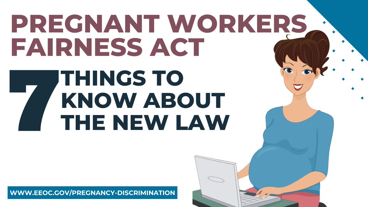 #ICYMI, the EEOC is now accepting charges under the new Pregnant Workers Fairness Act (PWFA). Learn more about the new law. eeoc.gov/wysk/what-you-…

#PWFA #Pregnancy #Expecting