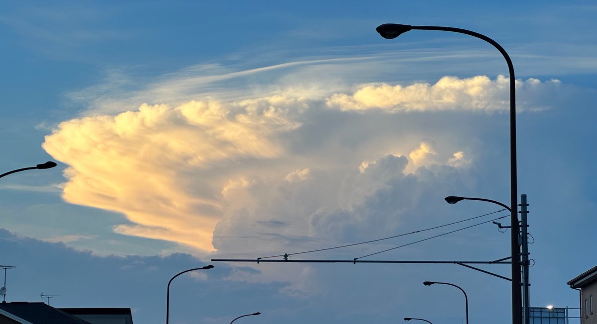 「今日の夕方に旦那から送られてきた写真も見事なかなとこ雲写ってた〜(^w^)私も撮」|ハズ🌟4/22OPVRフリュー本のイラスト