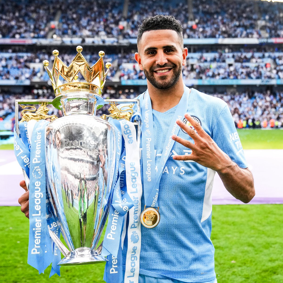 brfootball's tweet photo. Manchester City signed Riyad Mahrez from Leicester five years ago today—it’s worked out well:

▪️ Champions League
▪️ Premier League (4)
▪️ FA Cup (2)
▪️ League Cup (3)
▪️ Community Shield (2)
▪️ 78 goals
▪️ 59 assists

💥🇩🇿 https://t.co/yODezmp6KN